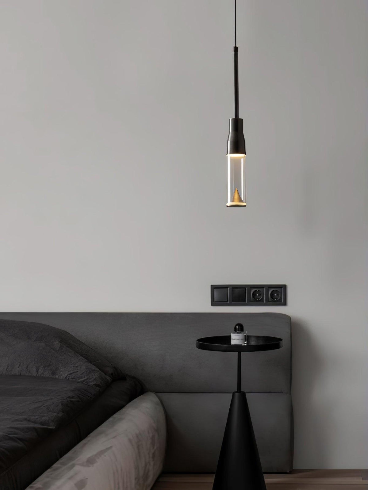 Modern Acrylic Hat Plate Pendant Light with Brass Accents