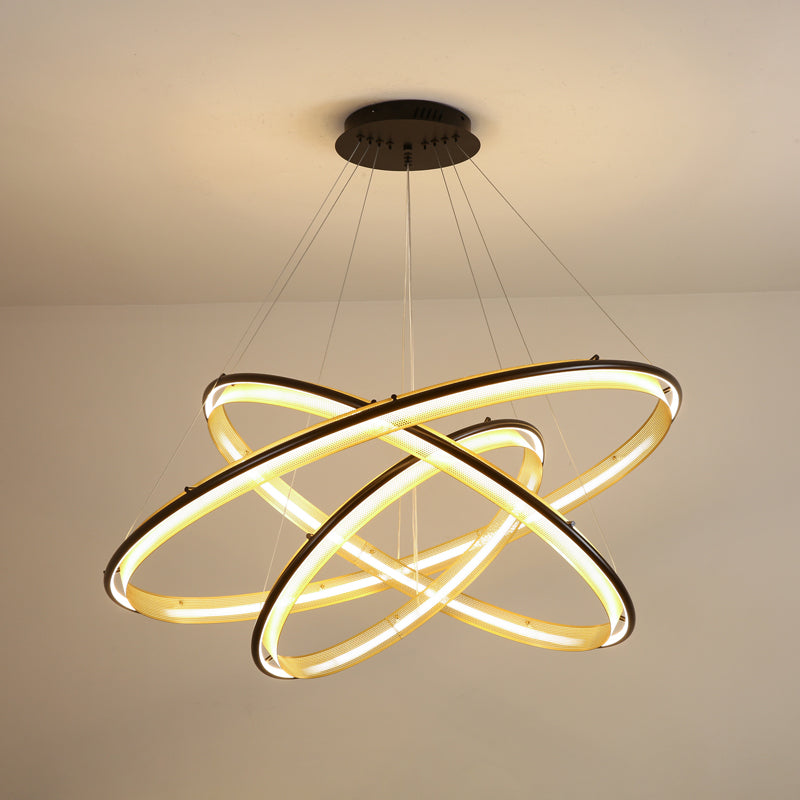 Modern Acrylic LED Round Chandelier for Dining Room and Living Room