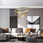 Modern Acrylic LED Round Chandelier for Dining Room and Living Room
