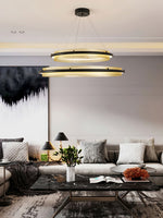 Modern Acrylic LED Round Chandelier for Dining Room and Living Room