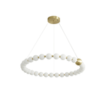 Acrylic Pearl Chandelier in Brass – Modern LED Pendant for Dining Room and Living Room