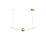 Acrylic Pearl Chandelier in Brass – Modern LED Pendant for Dining Room and Living Room