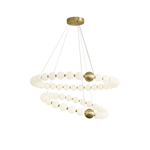 Acrylic Pearl Chandelier in Brass – Modern LED Pendant for Dining Room and Living Room
