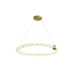 Acrylic Pearl Chandelier in Brass – Modern LED Pendant for Dining Room and Living Room