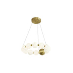 Acrylic Pearl Chandelier in Brass – Modern LED Pendant for Dining Room and Living Room