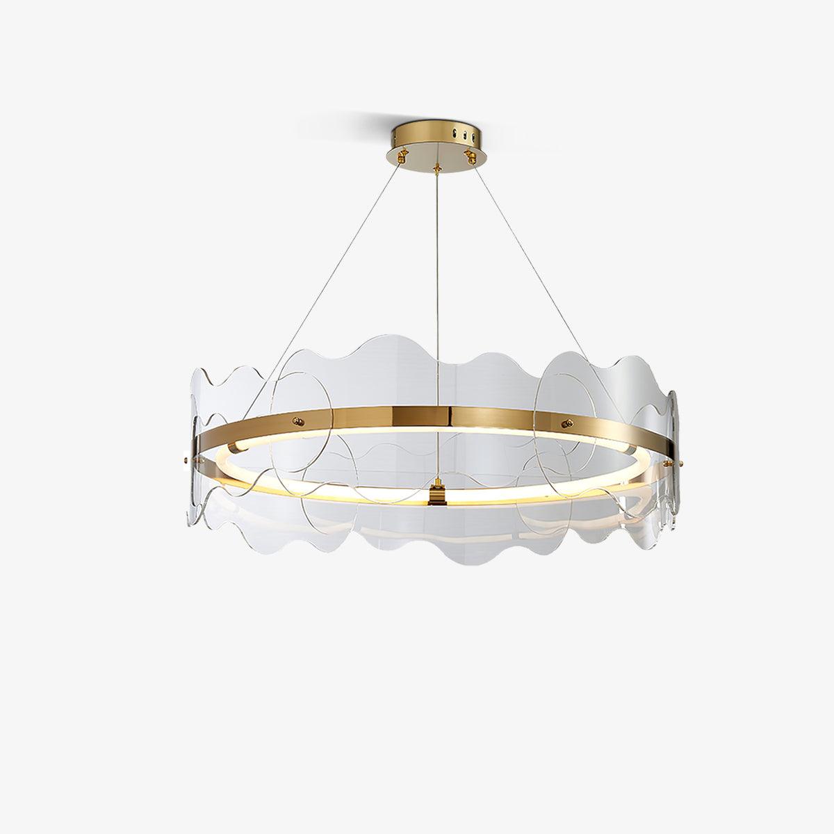 Acrylic Wave Chandelier Modern LED Pendant Light for Dining Room and Living Room