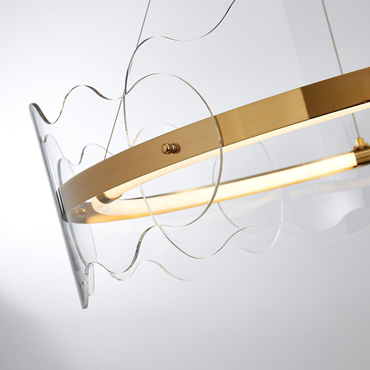 Acrylic Wave Chandelier Modern LED Pendant Light for Dining Room and Living Room