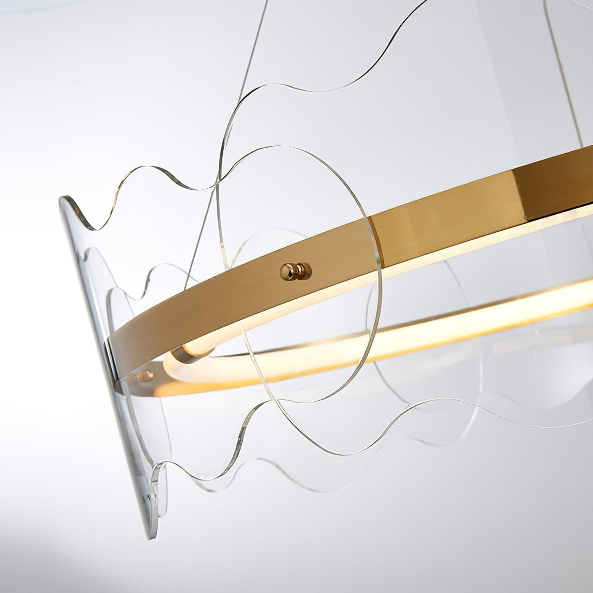 Acrylic Wave Chandelier Modern LED Pendant Light for Dining Room and Living Room