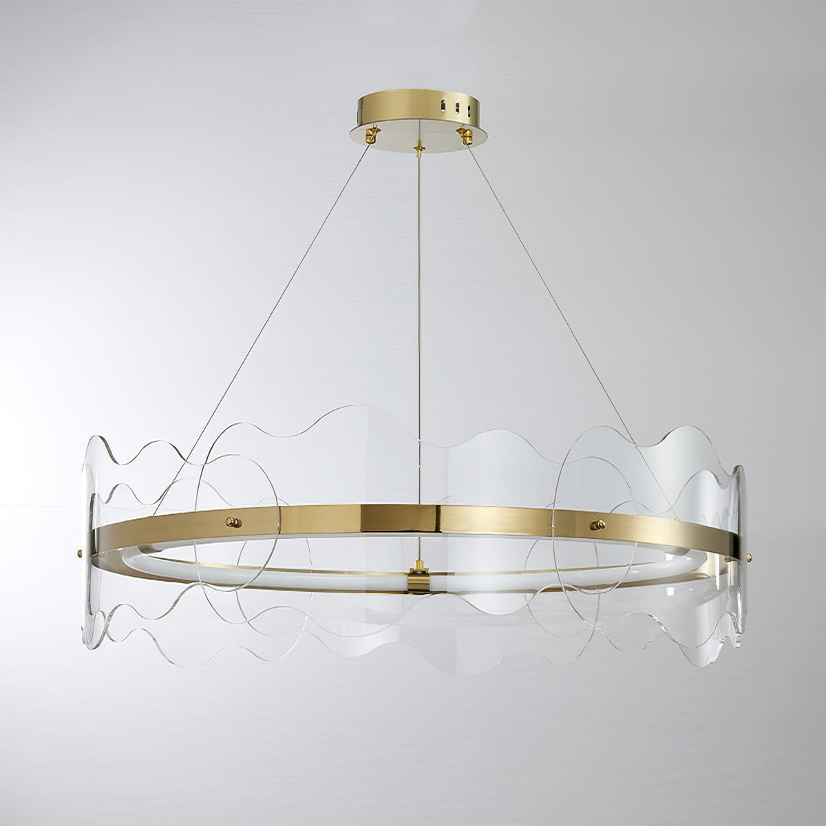 Acrylic Wave Chandelier Modern LED Pendant Light for Dining Room and Living Room