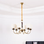 Acurt Chandelier — Walnut & Copper Pleated Pendant Light