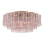 Eloria Glass Semi-Flush Ceiling Light in Gold Finish