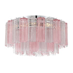Eloria Glass Semi-Flush Ceiling Light in Gold Finish