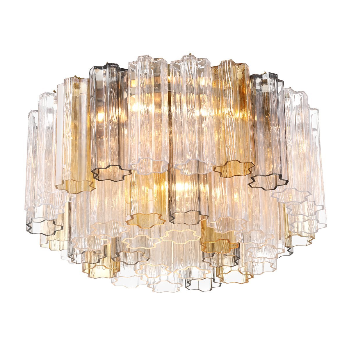 Eloria Glass Semi-Flush Ceiling Light in Gold Finish