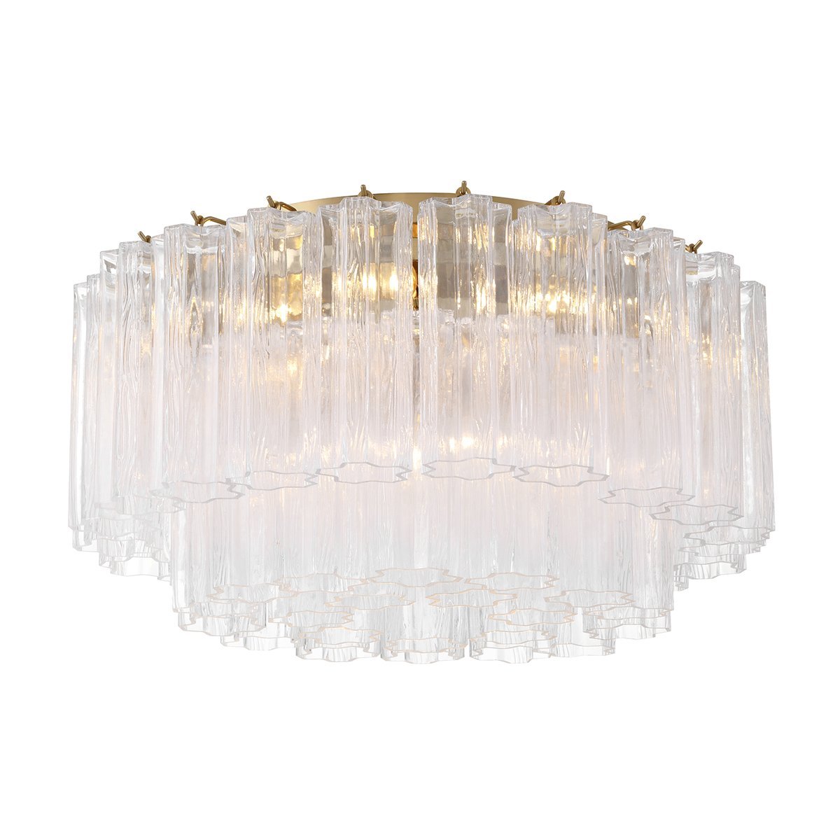 Eloria Glass Semi-Flush Ceiling Light in Gold Finish