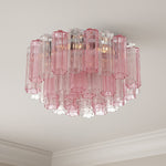 Eloria Glass Semi-Flush Ceiling Light in Gold Finish