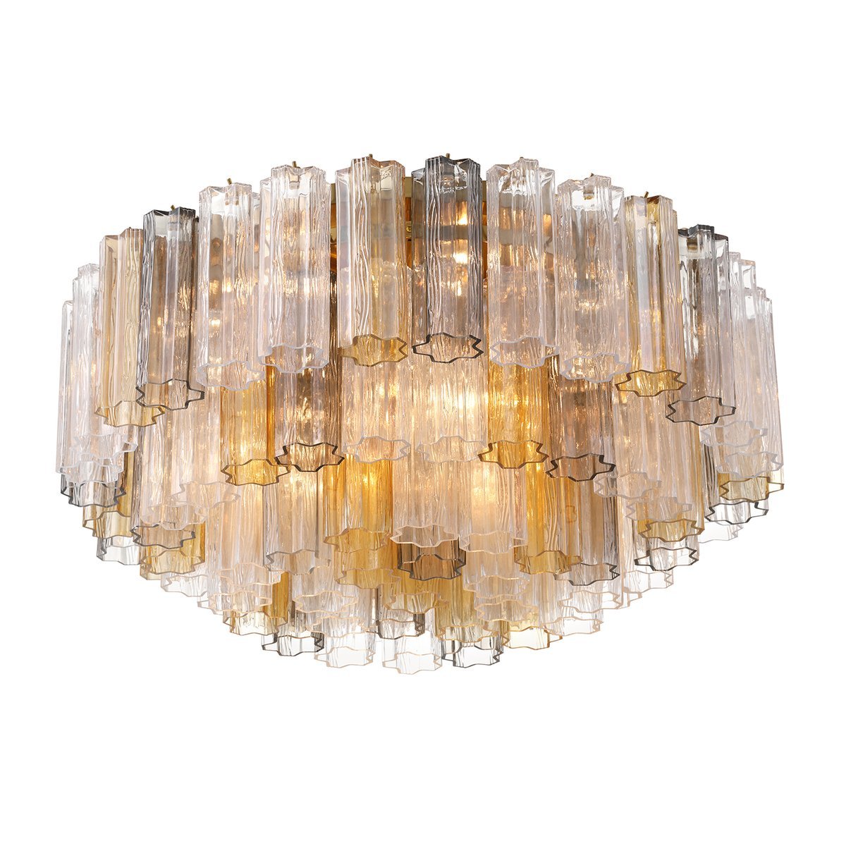 Eloria Glass Semi-Flush Ceiling Light in Gold Finish