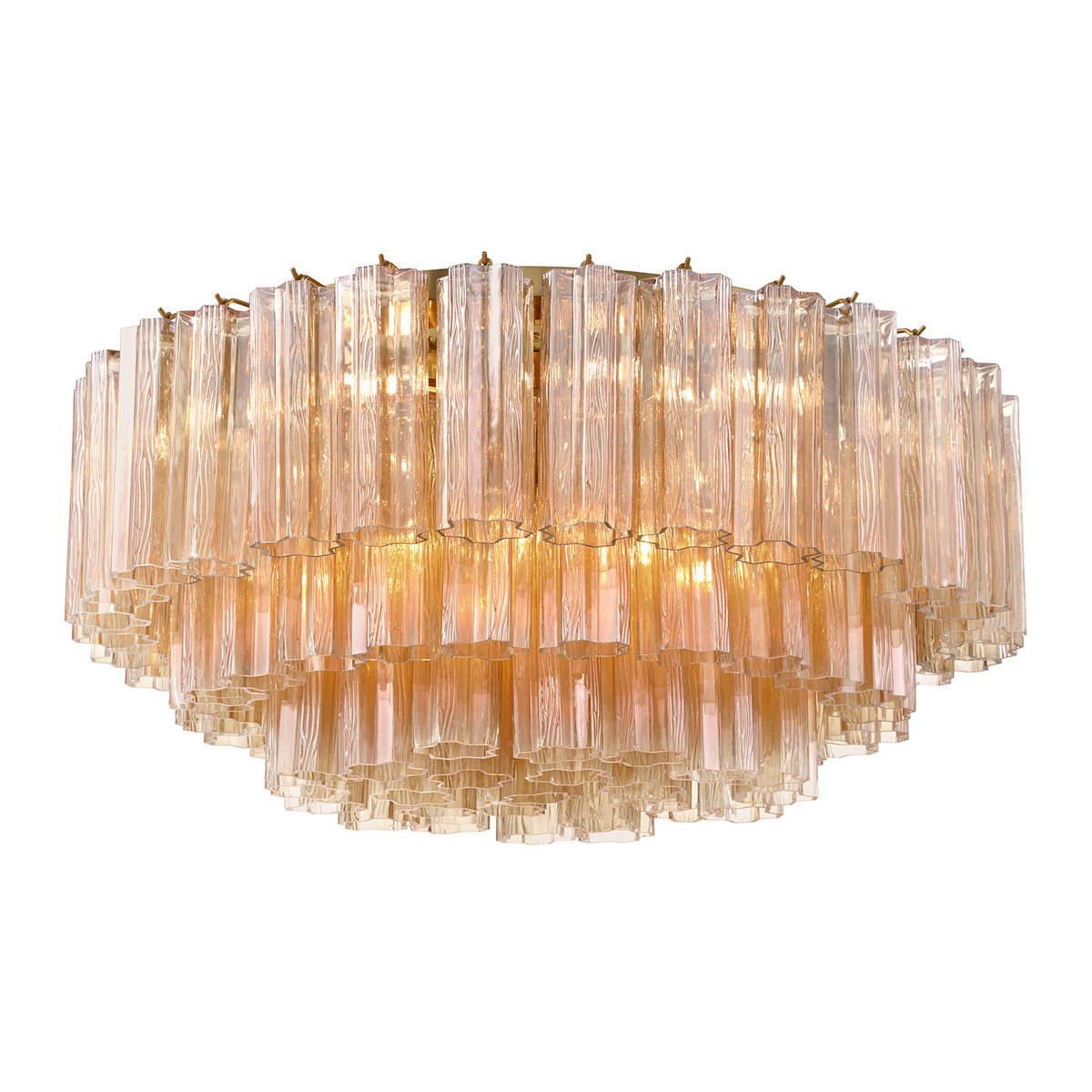 Eloria Glass Semi-Flush Ceiling Light in Gold Finish