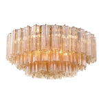 Eloria Glass Semi-Flush Ceiling Light in Gold Finish