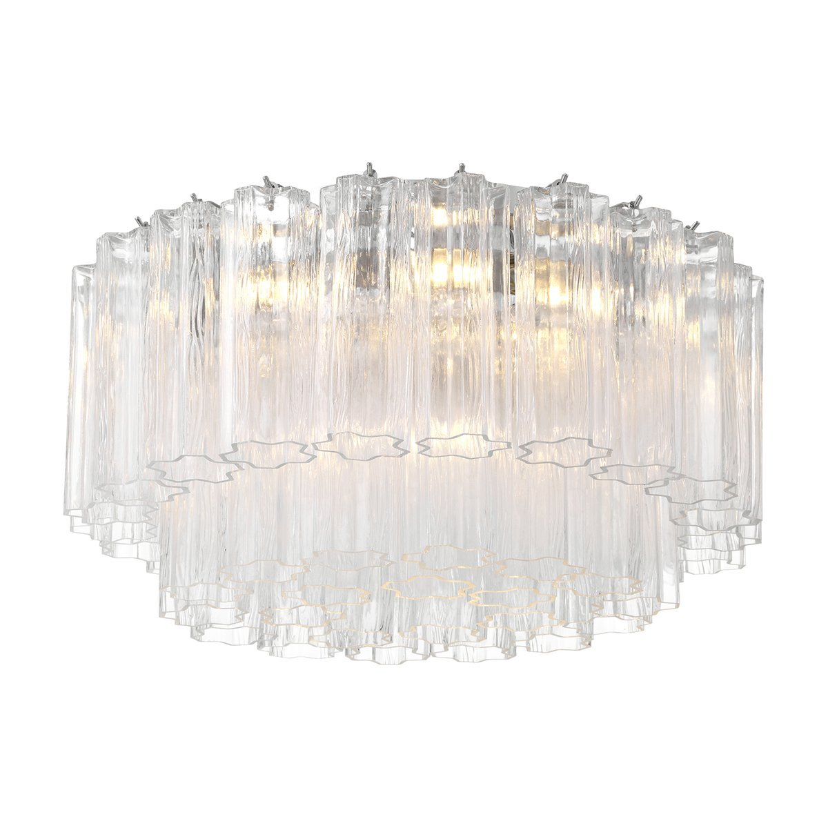Eloria Glass Semi-Flush Ceiling Light in Gold Finish