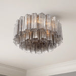 Eloria Glass Semi-Flush Ceiling Light in Gold Finish