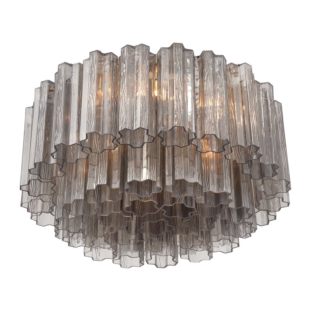 Eloria Glass Semi-Flush Ceiling Light in Gold Finish
