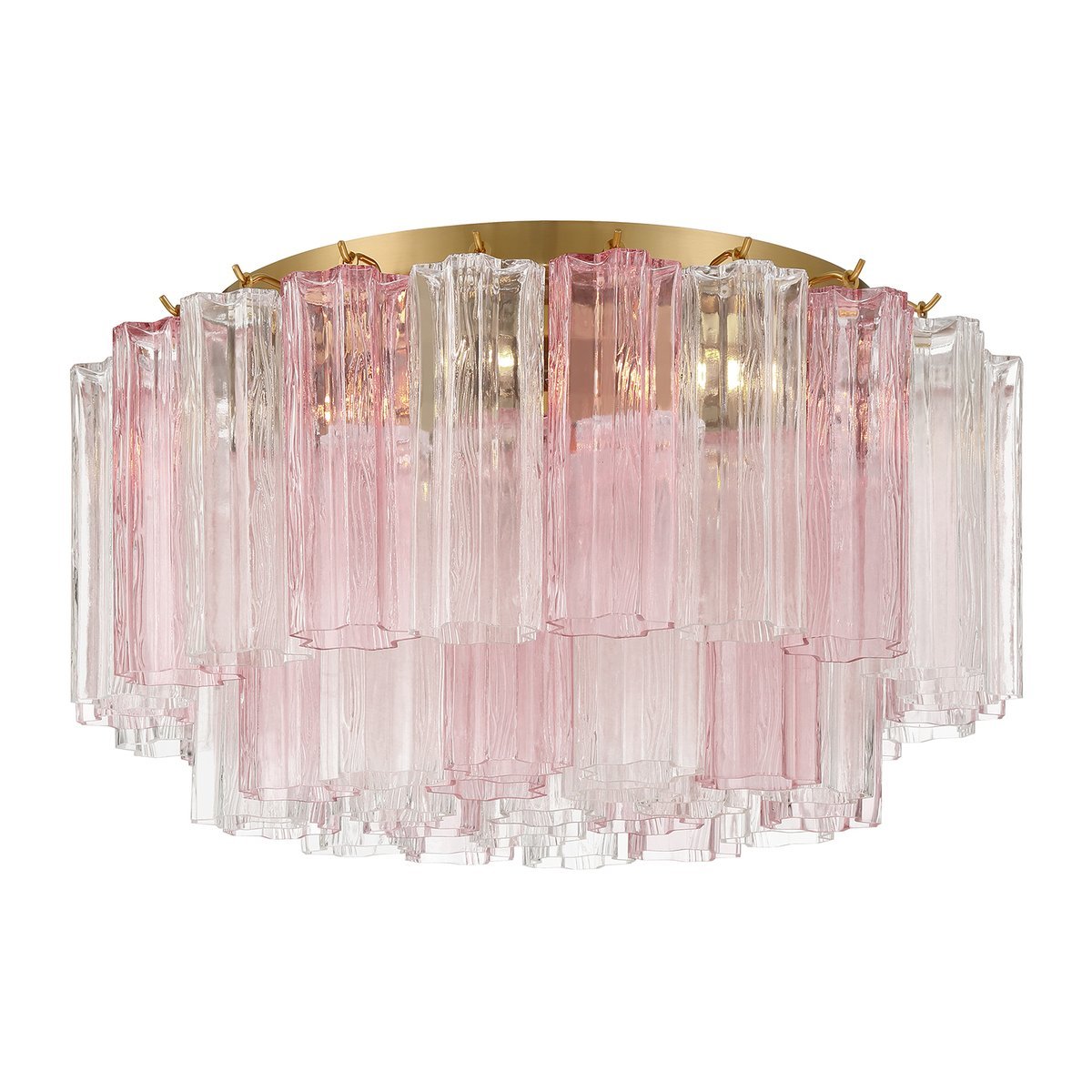 Eloria Glass Semi-Flush Ceiling Light in Gold Finish