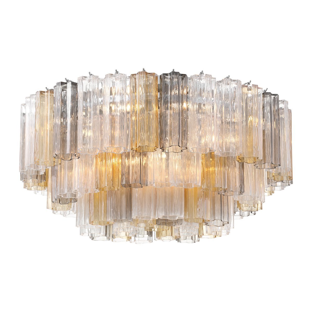 Eloria Glass Semi-Flush Ceiling Light in Gold Finish