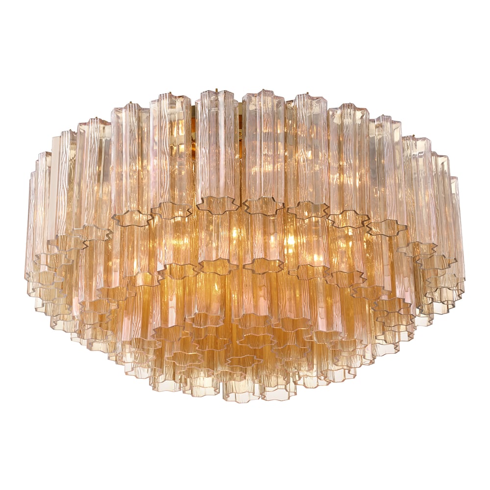 Eloria Glass Semi-Flush Ceiling Light in Gold Finish