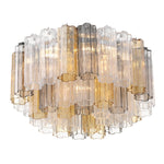 Eloria Glass Semi-Flush Ceiling Light in Gold Finish