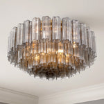 Eloria Glass Semi-Flush Ceiling Light in Gold Finish