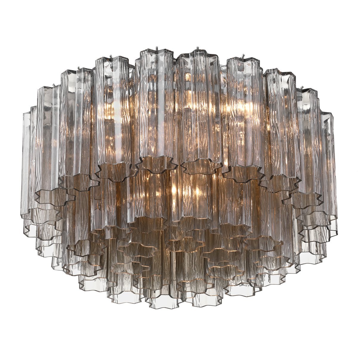 Eloria Glass Semi-Flush Ceiling Light in Gold Finish