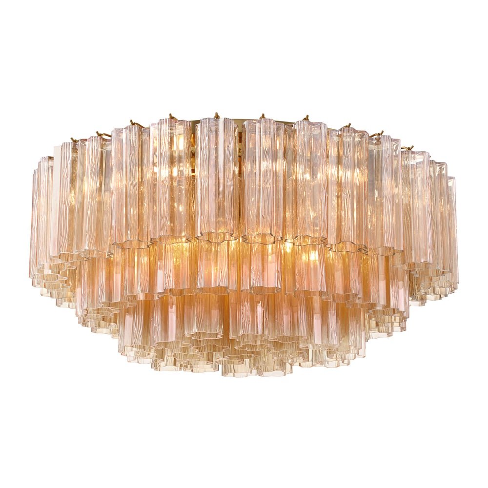 Eloria Glass Semi-Flush Ceiling Light in Gold Finish