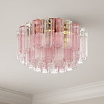 Eloria Glass Semi-Flush Ceiling Light in Gold Finish
