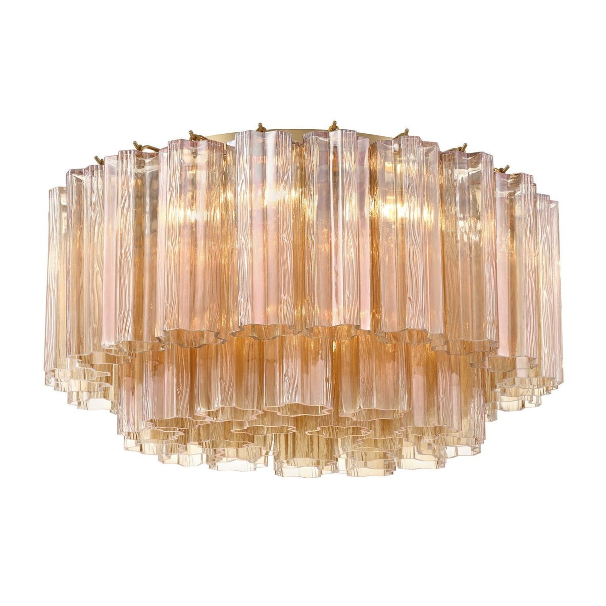 Eloria Glass Semi-Flush Ceiling Light in Gold Finish