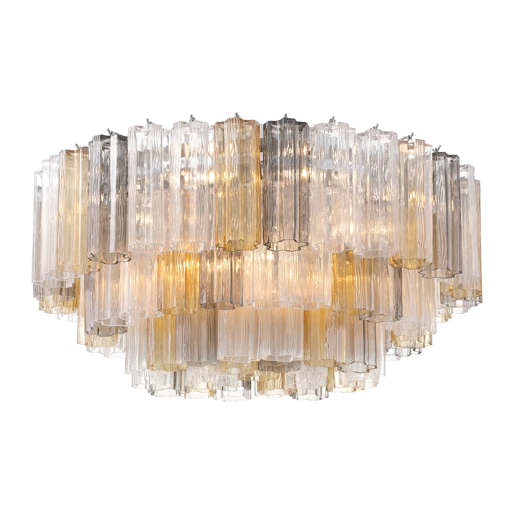 Eloria Glass Semi-Flush Ceiling Light in Gold Finish