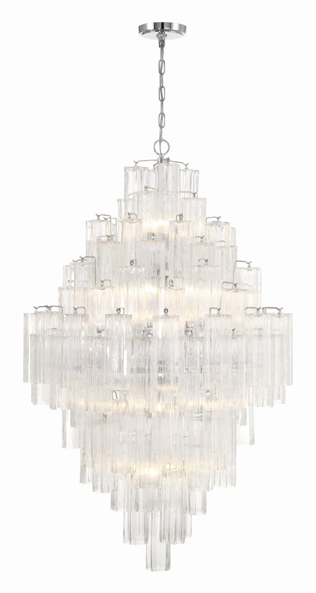 Eloria Glass Diamond Chandelier – Modern Murano Glass Pendant Light