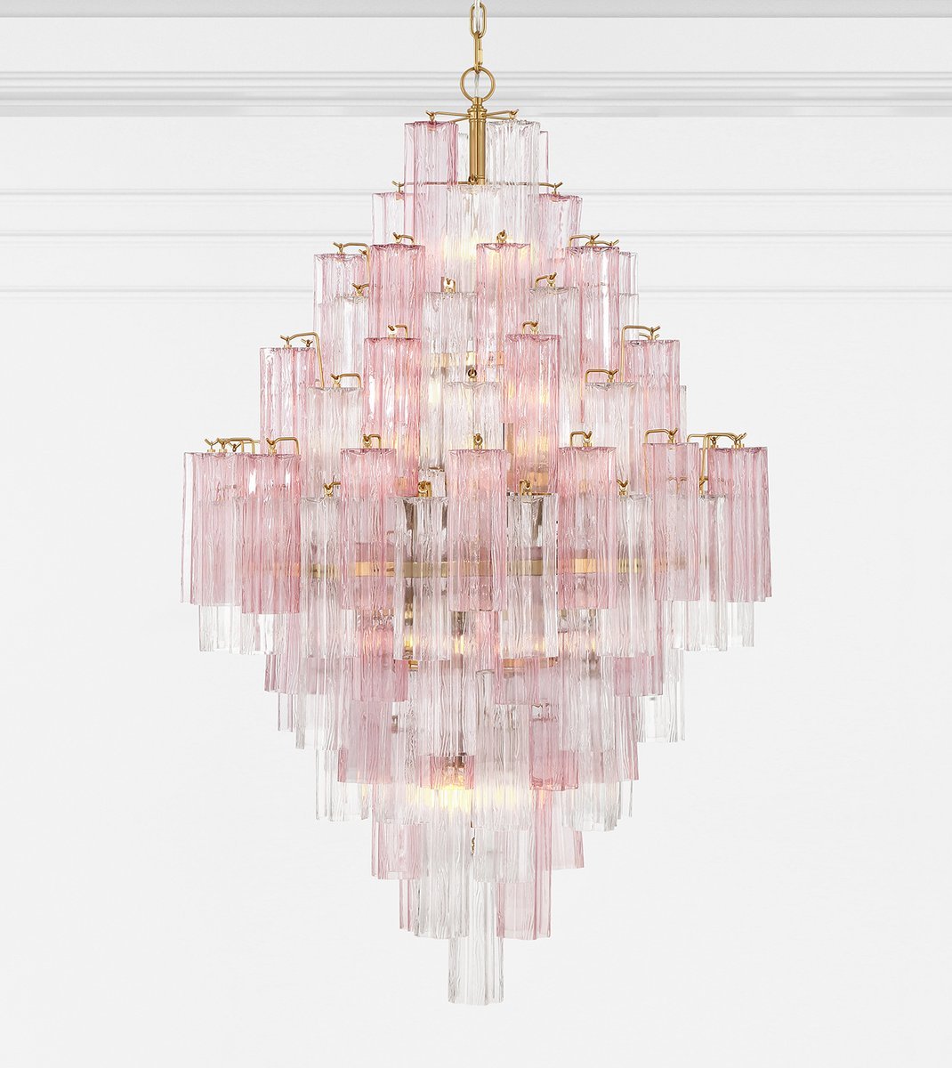 Eloria Glass Diamond Chandelier – Modern Murano Glass Pendant Light