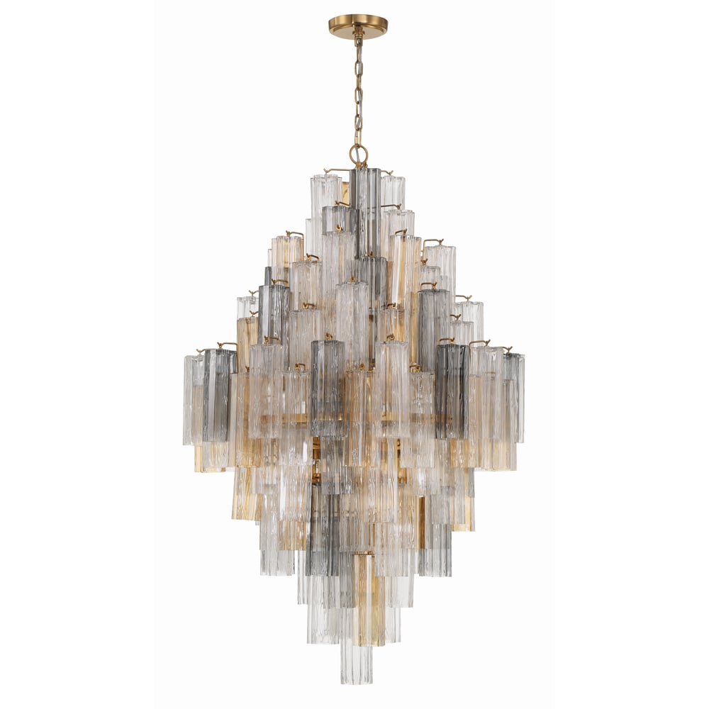 Eloria Glass Diamond Chandelier – Modern Murano Glass Pendant Light