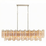 Eloria Glass Linear Chandelier – Modern Fluted Glass Pendant Light