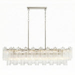 Eloria Glass Linear Chandelier – Modern Fluted Glass Pendant Light