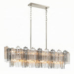 Eloria Glass Linear Chandelier – Modern Fluted Glass Pendant Light