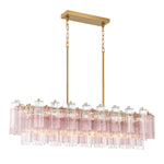 Eloria Glass Linear Chandelier – Modern Fluted Glass Pendant Light