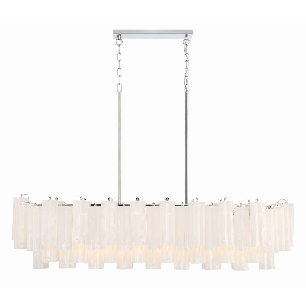 Eloria Glass Linear Chandelier – Modern Fluted Glass Pendant Light