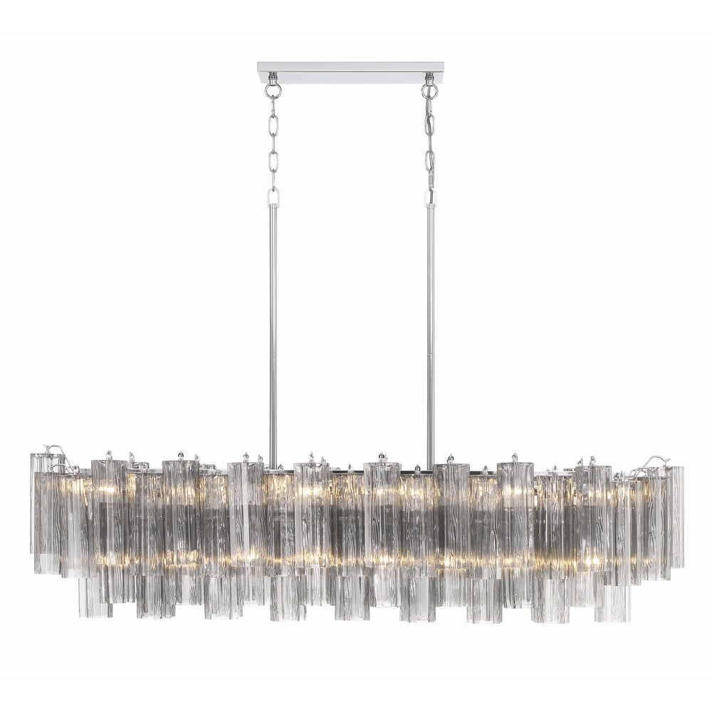Eloria Glass Linear Chandelier – Modern Fluted Glass Pendant Light