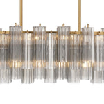 Eloria Glass Linear Chandelier – Modern Fluted Glass Pendant Light