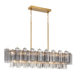 Eloria Glass Linear Chandelier – Modern Fluted Glass Pendant Light