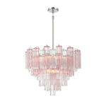 Eloria Glass Chandelier – Modern Fluted Glass Pendant Light, Gold Finish