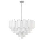 Eloria Glass Chandelier – Modern Fluted Glass Pendant Light, Gold Finish