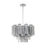 Eloria Glass Chandelier – Modern Fluted Glass Pendant Light, Gold Finish