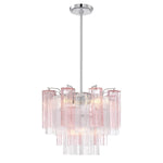 Eloria Glass Chandelier – Modern Fluted Glass Pendant Light, Gold Finish